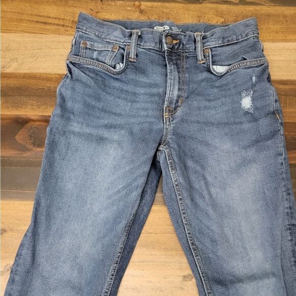 Old Navy Distressed Denim Relaxed Slim Build in Tough & Flex Jeans Size 30x32 - Picture 3 of 9